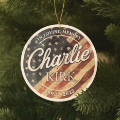 Charlie Kirk Memorial Ornament – American Patriot Christmas Tree Ornament