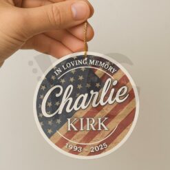 Charlie Kirk Memorial Ornament – American Patriot Christmas Tree Ornament