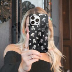 Chrome Skulls Black And White Halloween Phone Case