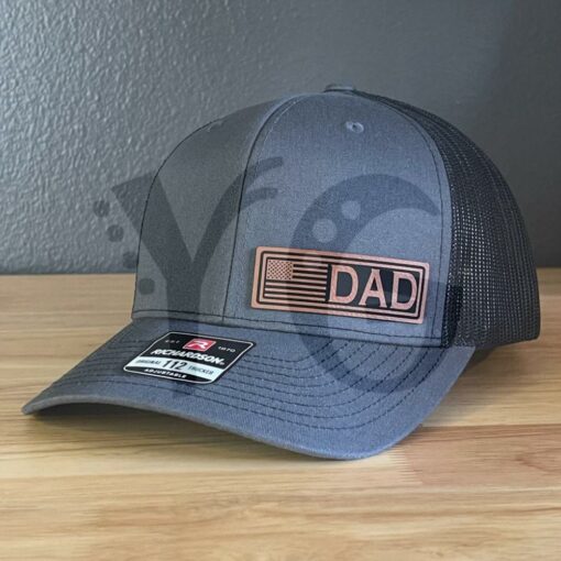 DAD American Flag Patriotic Leather Patch Richardson 112