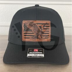 Eagle American Flag Patriotic Leather Patch Richardson 112 Hat