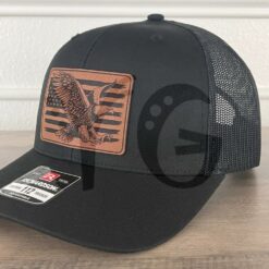 Eagle American Flag Patriotic Leather Patch Richardson 112 Hat