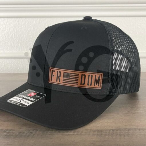 FREEDOM USA Flag Leather Patch Richardson Hat