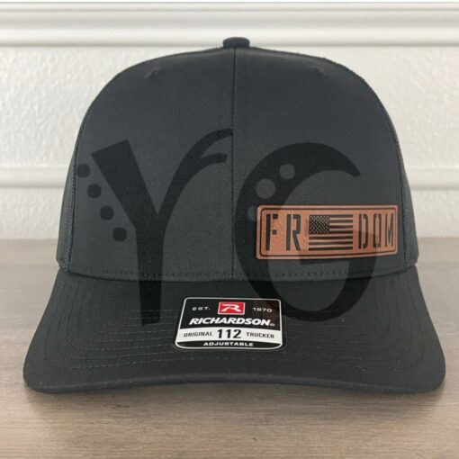 FREEDOM USA Flag Leather Patch Richardson Hat