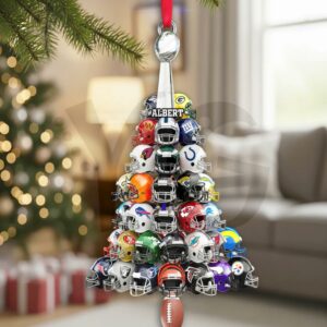 Football Helmet Christmas Tree Ornament Personalized Gifts For American Football Lovers 1