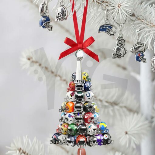 Football Helmet Christmas Tree Ornament – Personalized Gifts For American Football Lovers