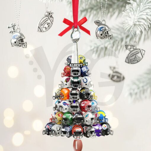 Football Helmet Christmas Tree Ornament – Personalized Gifts For American Football Lovers