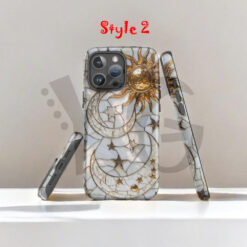 Mystical Sun Moon Stained Glass Tough Case for iPhone Samsung Dual Layer Protective Phone Cover 3