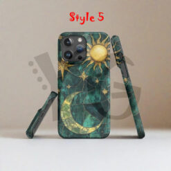 Mystical Sun Moon Stained Glass Tough Case for iPhone Samsung Dual Layer Protective Phone Cover 7