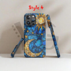 Mystical Sun Moon Stained Glass Tough Case for iPhone Samsung Dual Layer Protective Phone Cover 8