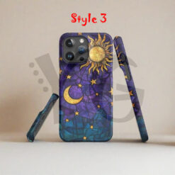 Mystical Sun Moon Stained Glass Tough Case for iPhone Samsung Dual Layer Protective Phone Cover 9