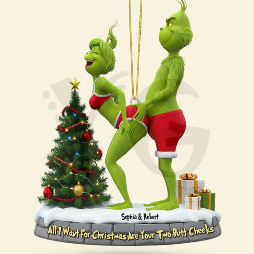 Naughty Green Couple Ornament – Personalized Christmas Gifts For Couple