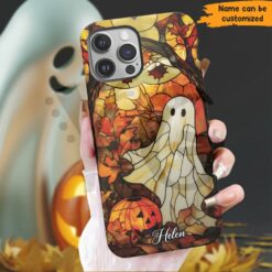 Personalized Ghost Pumpkin Halloween Phone Case 4