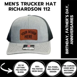 Personalized Richardson 112 Trucker Hat – Custom Patch Hat for Men | Funny Gift for Dad, Husband, Birthday or Father’s Day