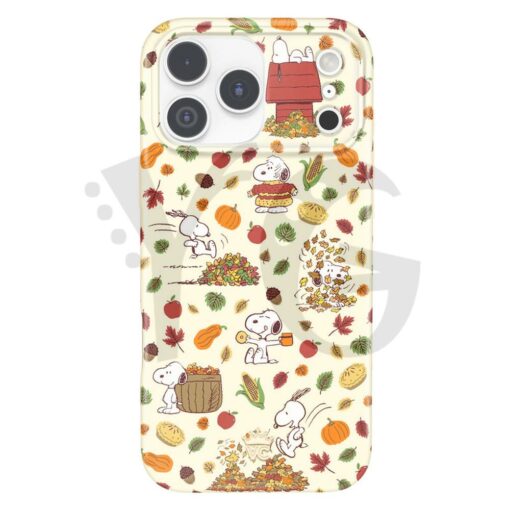 Snoopy Autumn Leaves Touch Phone Case For iPhone and Samsung