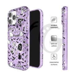 Witchy Lilac Glitter Purple Halloween Touch Phone Case 4