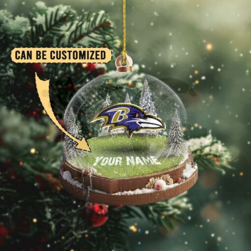 Baltimore Ravens Custom Snow Globe Limited Edition Christmas Ornament
