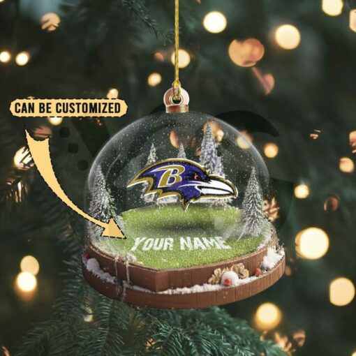 Baltimore Ravens Custom Snow Globe Limited Edition Christmas Ornament