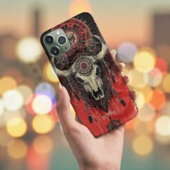 Bison Skull Feather Chief Red Native American Phone Case