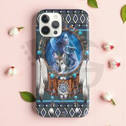 Blue Mandala Thunderbird Native American Phone Case