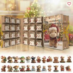 Christmas Highland Cow Folded Advent Calendar