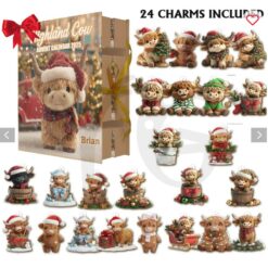 Christmas Highland Cow Folded Advent Calendar