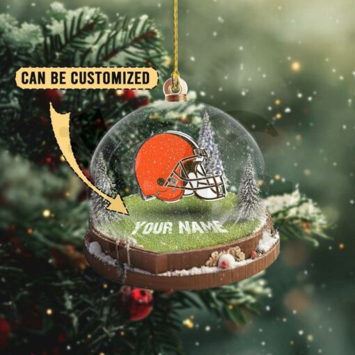 Cleveland Browns Custom Snow Globe Limited Edition Christmas Ornament