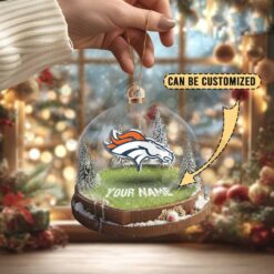 Denver Broncos Custom Snow Globe Limited Edition Christmas Ornament