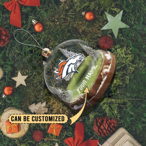 Denver Broncos Custom Snow Globe Limited Edition Christmas Ornament