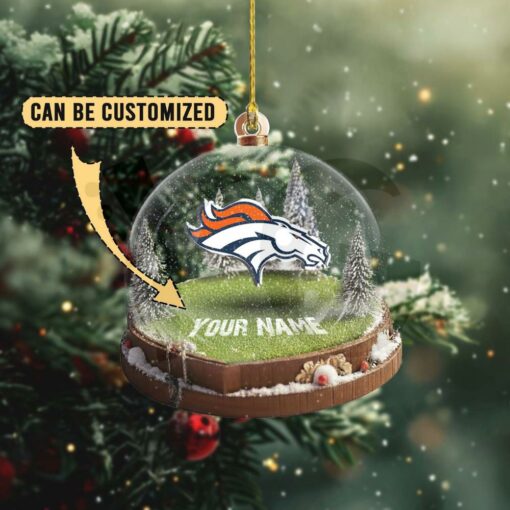 Denver Broncos Custom Snow Globe Limited Edition Christmas Ornament