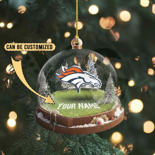Denver Broncos Custom Snow Globe Limited Edition Christmas Ornament