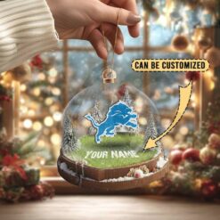 Detroit Lions Custom Snow Globe Limited Edition Christmas Ornament