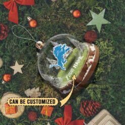 Detroit Lions Custom Snow Globe Limited Edition Christmas Ornament