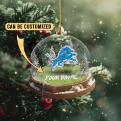 Detroit Lions Custom Snow Globe Limited Edition Christmas Ornament 3
