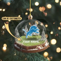 Detroit Lions Custom Snow Globe Limited Edition Christmas Ornament 4