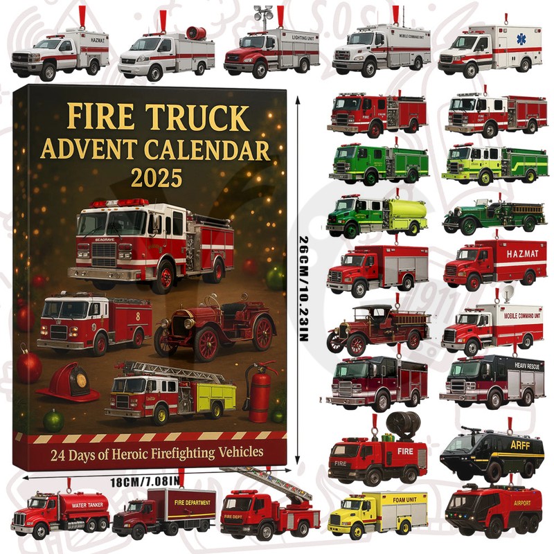 Fire Truck Christmas Advent Calendar For Firefighter Fire Truck Christmas Advent Calendar For Firefighter