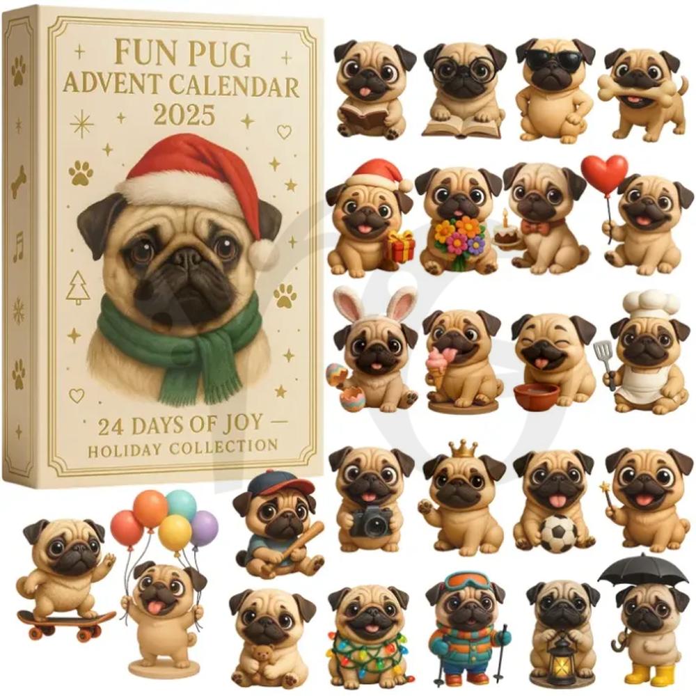 Funny Pug Advent Calendar 2025 Funny Pug Advent Calendar 2025