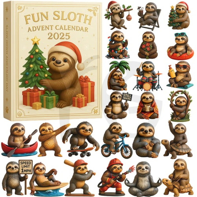 Funny Sloth Advent Calendar 2025 Funny Sloth Advent Calendar 2025