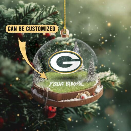 Green Bay Packers Custom Snow Globe Limited Edition Christmas Ornament