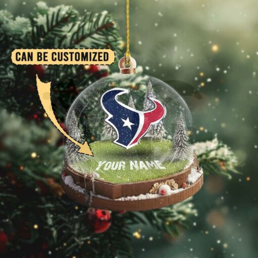Houston Texans Custom Snow Globe Limited Edition Christmas Ornament