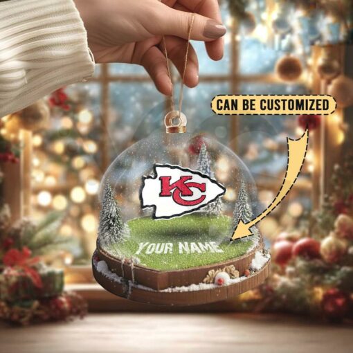 Kansas City Chiefs Custom Snow Globe Limited Edition Christmas Ornament