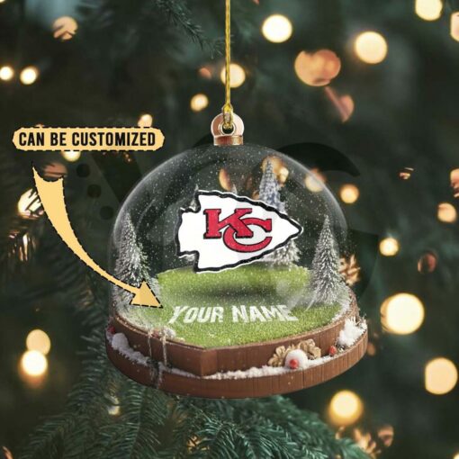 Kansas City Chiefs Custom Snow Globe Limited Edition Christmas Ornament