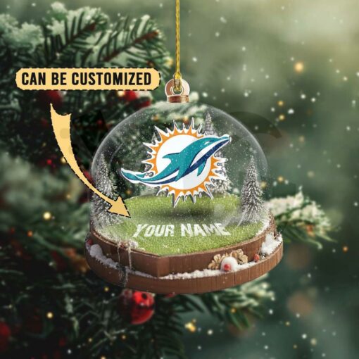 Miami Dolphins Custom Snow Globe Limited Edition Christmas Ornament