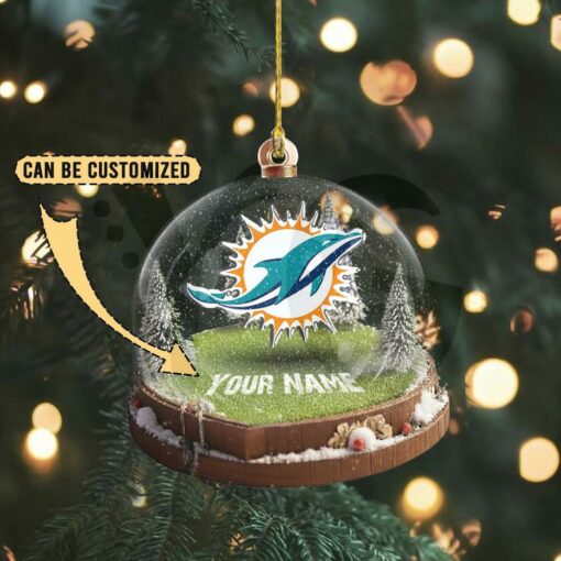 Miami Dolphins Custom Snow Globe Limited Edition Christmas Ornament