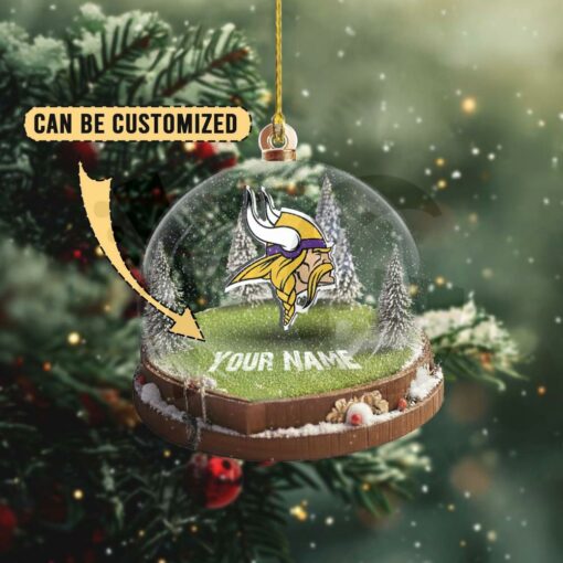 Minnesota Vikings Custom Snow Globe Limited Edition Christmas Ornament