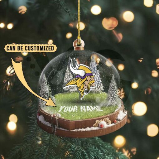 Minnesota Vikings Custom Snow Globe Limited Edition Christmas Ornament