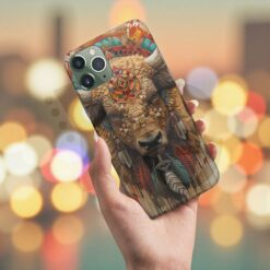 Native Bull With Feather And Key Native American Phone Case