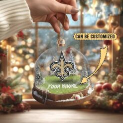 New Orleans Saints Custom Snow Globe Limited Edition Christmas Ornament