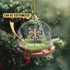 New Orleans Saints Custom Snow Globe Limited Edition Christmas Ornament 3