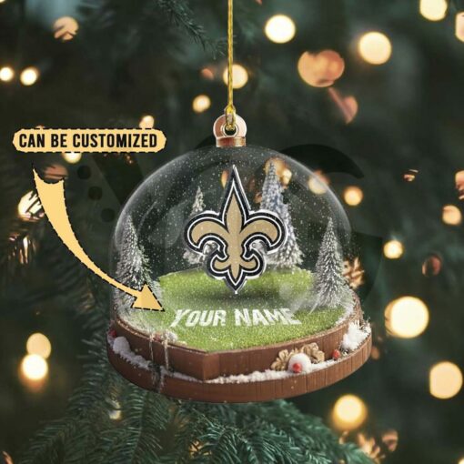 New Orleans Saints Custom Snow Globe Limited Edition Christmas Ornament